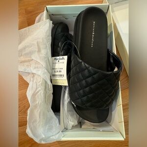 mercer & madison Black Quilted Slides